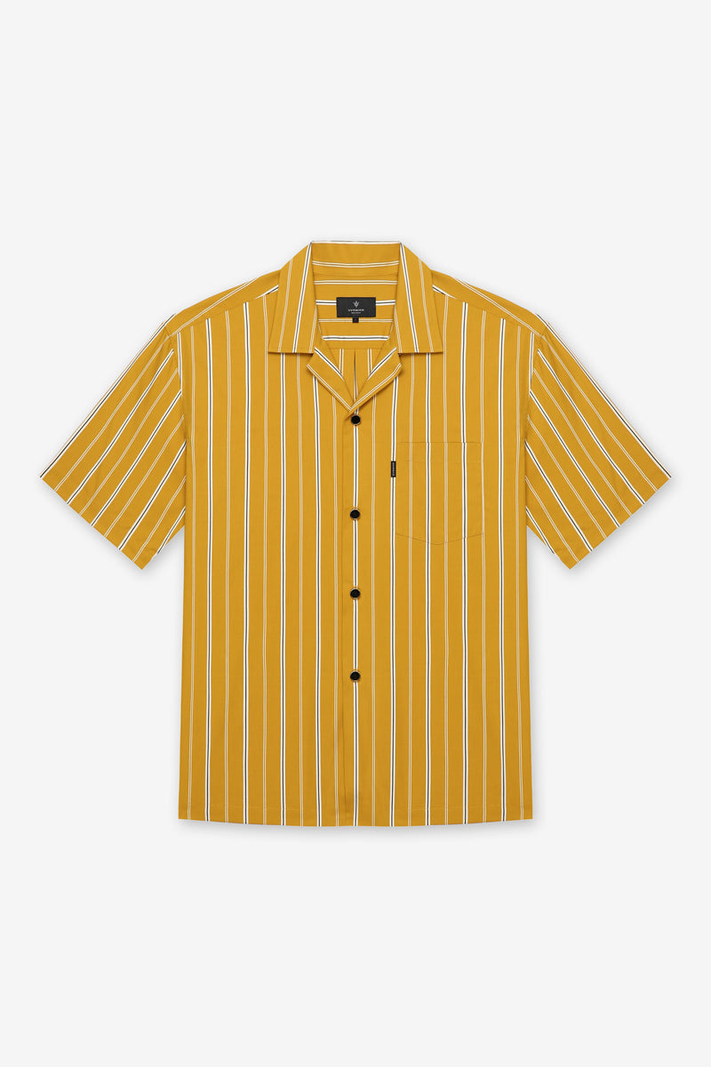 MUSTARD STRIPE SHIRT WITH GOLD BUTTONS – HVRMINN